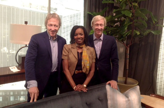 Our designer Sharon Smith-Falls and the Keno Brothers stop for quick photo for us!